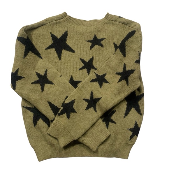 • Olive Green sweater with black stars small - Picture 1 of 1